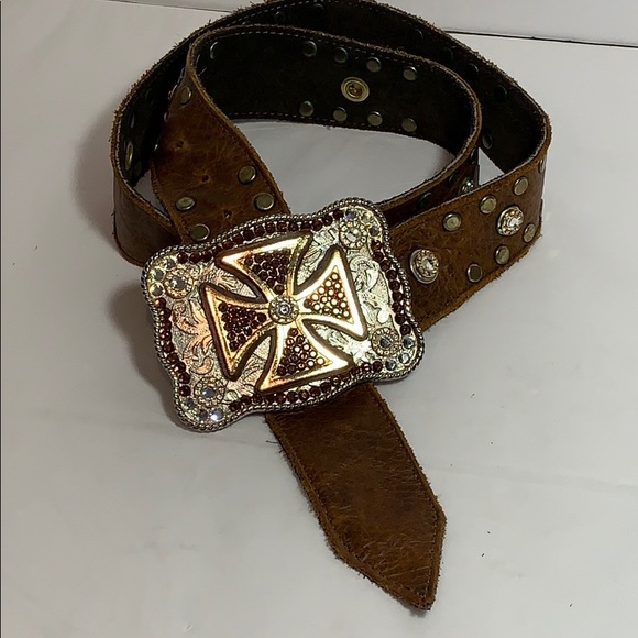 Michelle Monroe Rhinestone Hobo Cross Belt - Picture 1 of 8